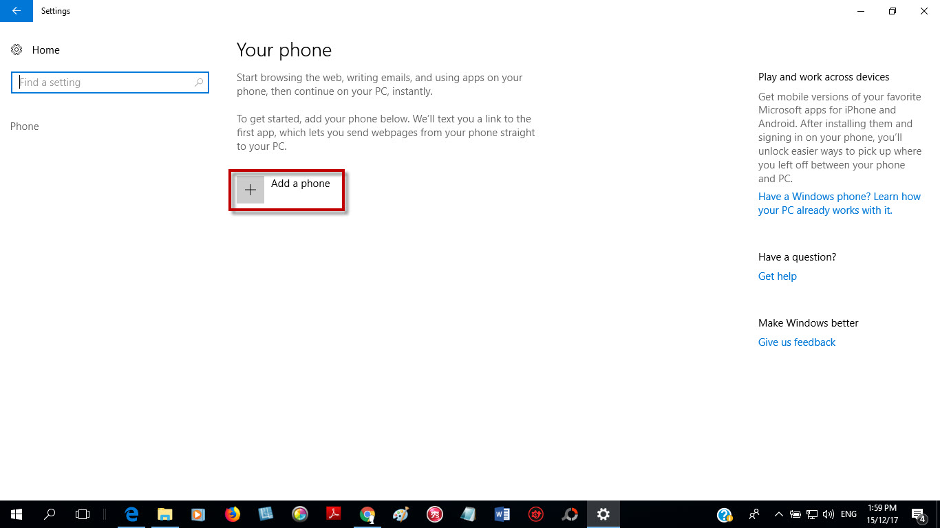 connect android phone to windows 10