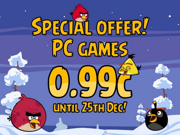 Angry Birds PC Games Christmas 99 Cents Promo