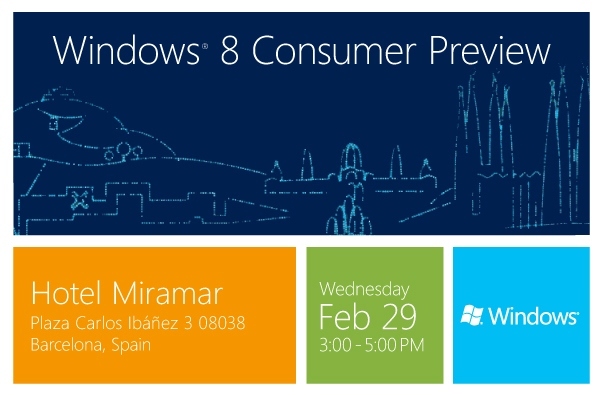 Windows 8 Consumer Preview on Feb 29