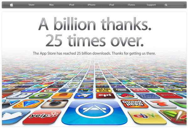 Apple App Store Crosses 25 Billions Downloads