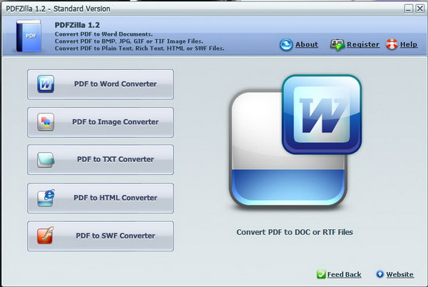 PDFZilla v1.2.9 - Main Window