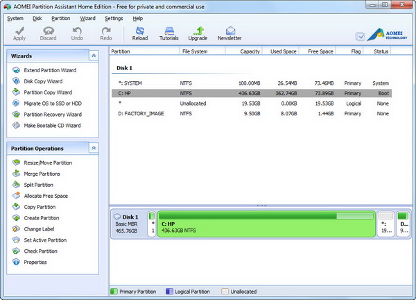 aomei partition assistant home edition