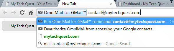 Compose New Gmail in Chrome Address Bar