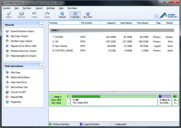 aomei partition assistant professional edition 8.5