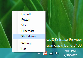 Add Power Options to Windows 8 Taskbar