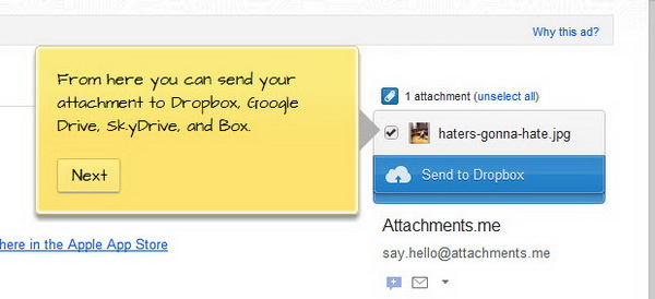 Send Gmail Attachments to the Cloud