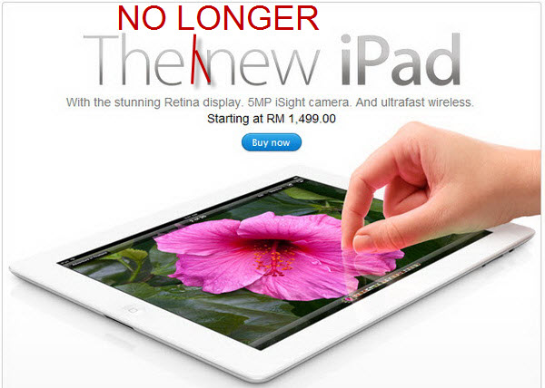 No Longer New iPad