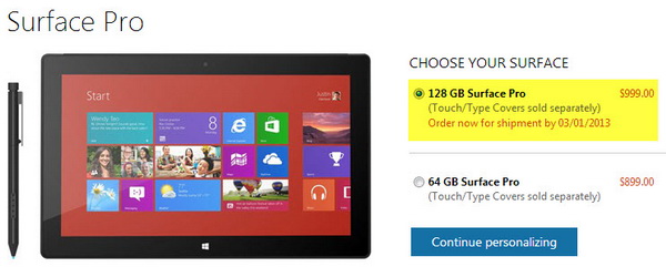 Windows SuWindows Surface Pro 128GB