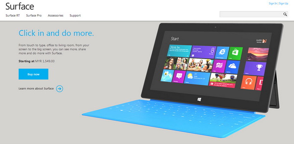 Surface RT Malaysia Pricing