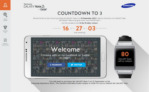 Countdown to 3 Online Contest - Win Galaxy Gear