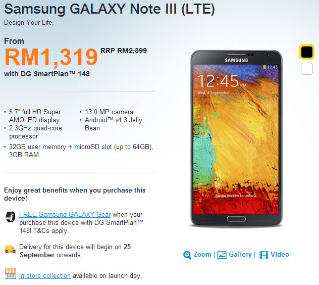 Samsung Galaxy Note 3 DiGi Malaysia