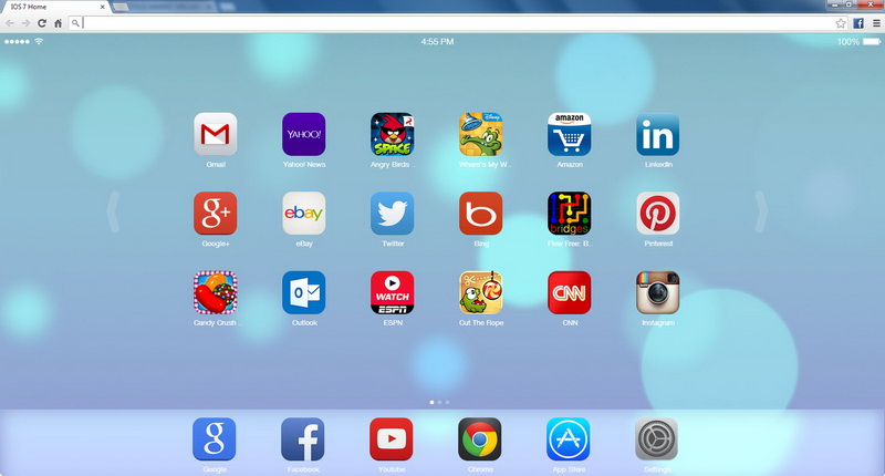 iOS 7-Style New Tab Page on Google Chrome