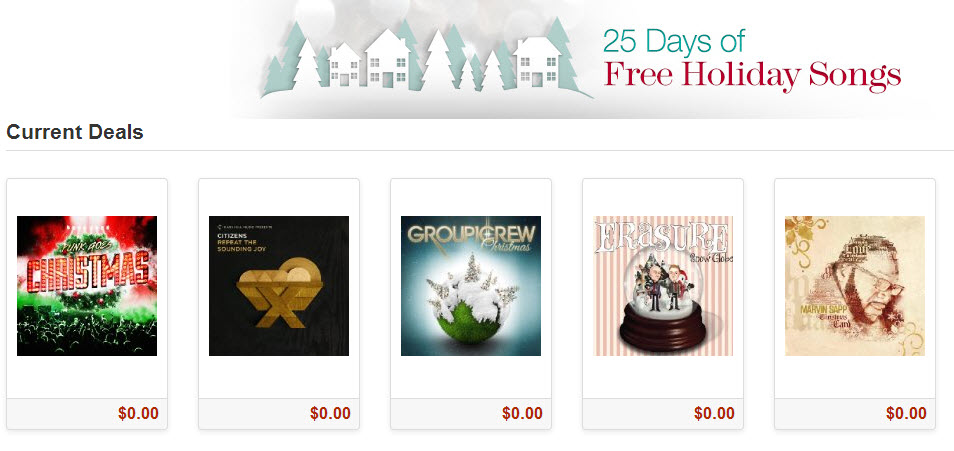 Amazon 25 Days of Free Holiday Songs for Christmas 2013