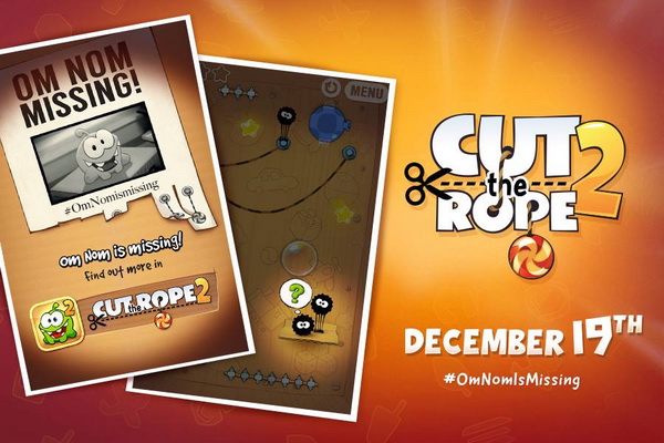 Cut the Rope 2 launch for iOS on December 19