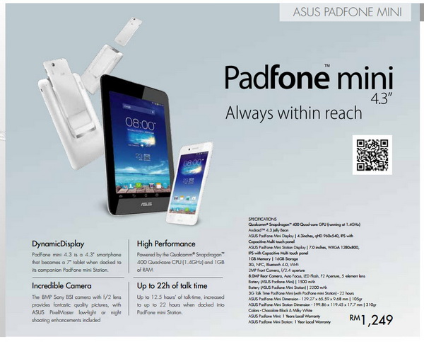 ASUS Padfone Mini Malaysia Price