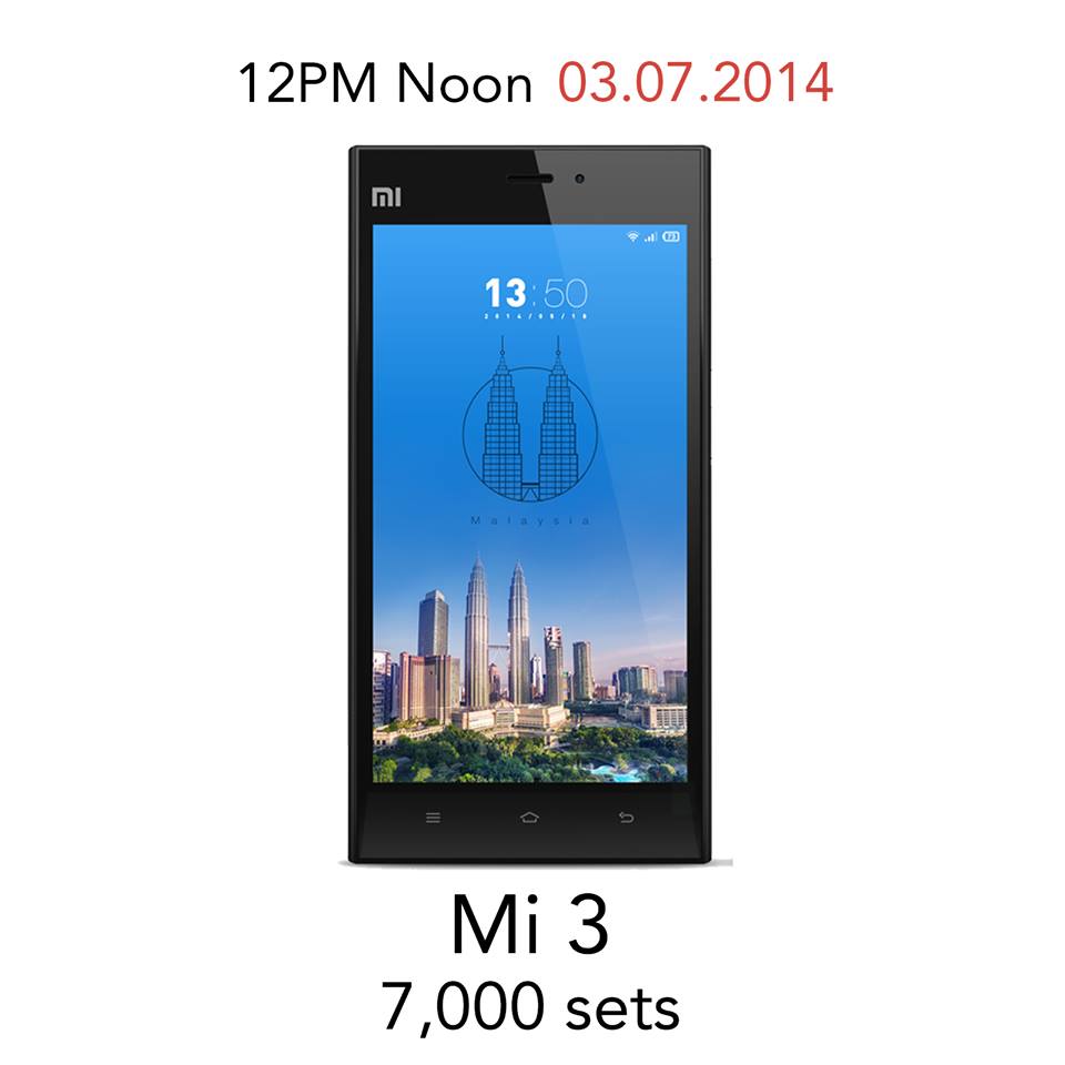 Xiaomi Mi 3 july 3 sale