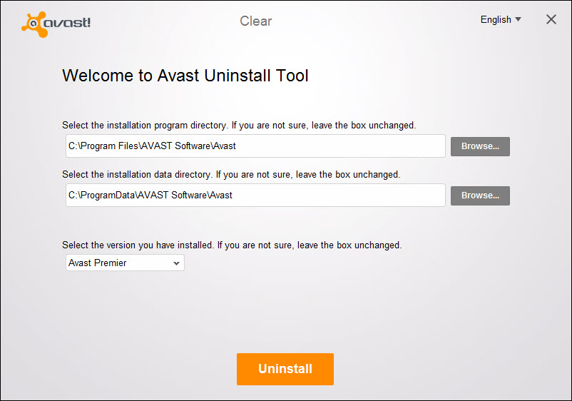 Avast Uninstall Utility for Avast 2016
