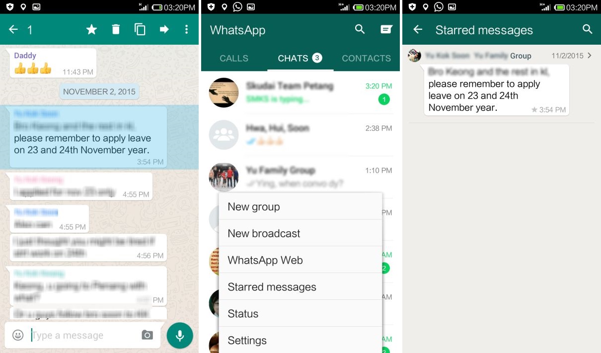 Whatsapp - Starred Messages