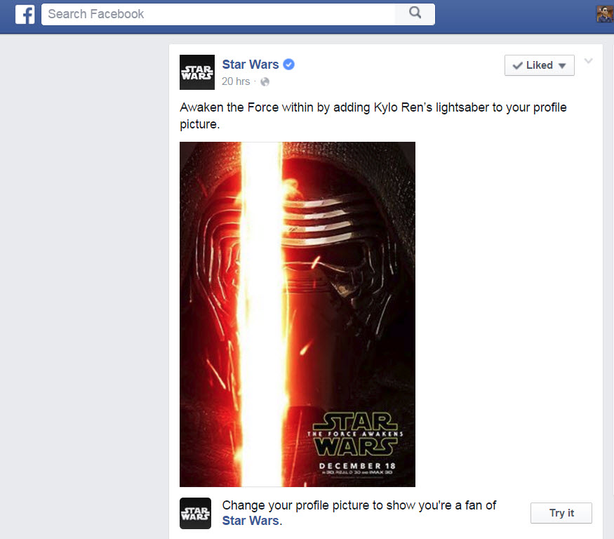 Add Star Wars Lightsaber to Facebook Profile Picture