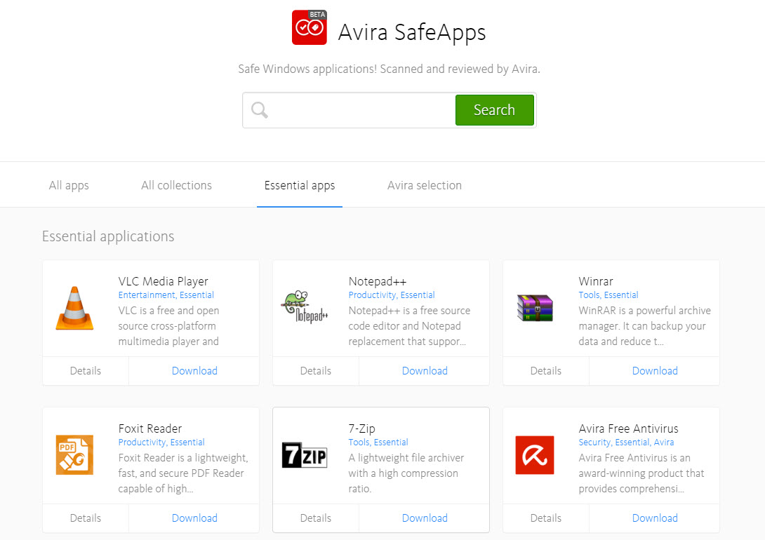 Avira SafeApps - Download Safe Windows Applications