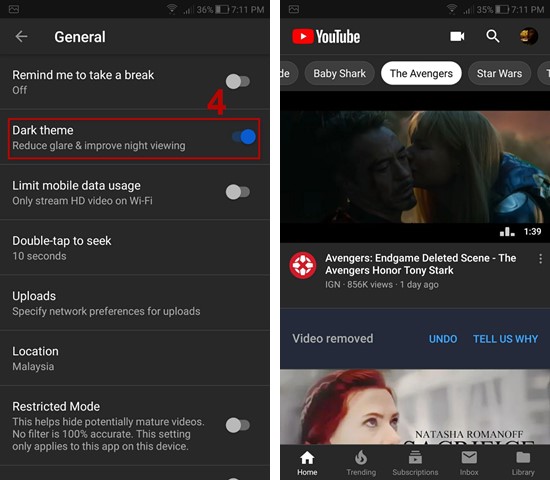 How to enable Dark Mode on Youtube for Android and Web Browser?